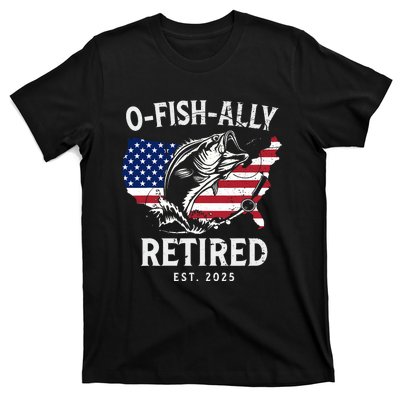 Fisherman Fishing Retirement Ofishally Retired 2025 T-Shirt