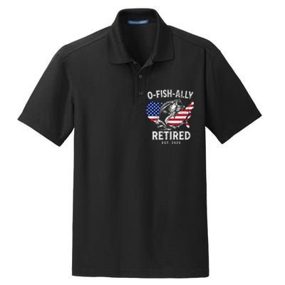 Fisherman Fishing Retirement Ofishally Retired 2025 Dry Zone Grid Polo