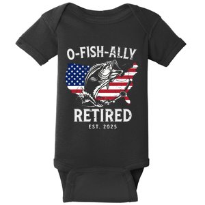 Fisherman Fishing Retirement Ofishally Retired 2025 Baby Bodysuit