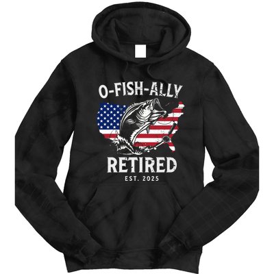 Fisherman Fishing Retirement Ofishally Retired 2025 Tie Dye Hoodie