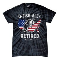 Fisherman Fishing Retirement Ofishally Retired 2025 Tie-Dye T-Shirt