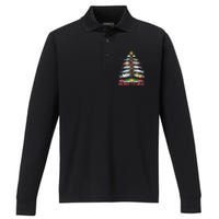 Fish Fishing Rod Christmas Tree Fisherman Merry Fishmas Performance Long Sleeve Polo