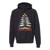 Fish Fishing Rod Christmas Tree Fisherman Merry Fishmas Premium Hoodie