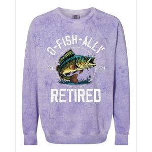 Fisherman Fishing Retirement Gift Ofishally Retired 2024 Colorblast Crewneck Sweatshirt