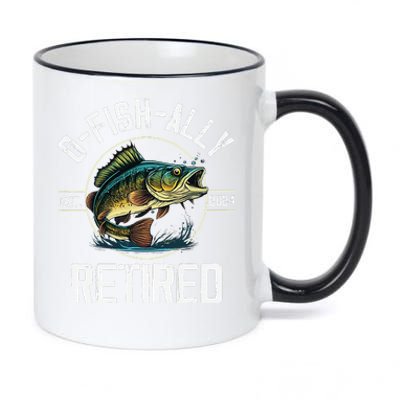 Fisherman Fishing Retirement Gift Ofishally Retired 2024 11oz Black Color Changing Mug