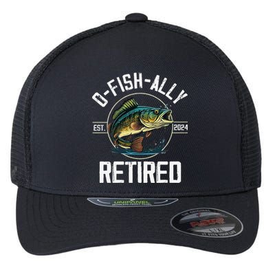 Fisherman Fishing Retirement Gift Ofishally Retired 2024 Flexfit Unipanel Trucker Cap