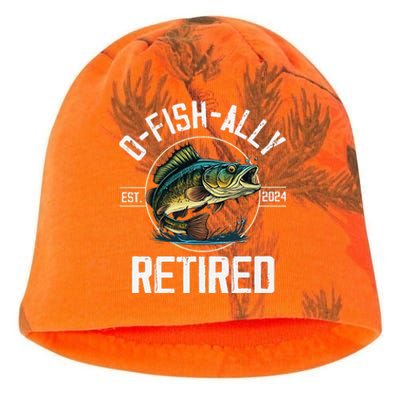 Fisherman Fishing Retirement Gift Ofishally Retired 2024 Kati - Camo Knit Beanie