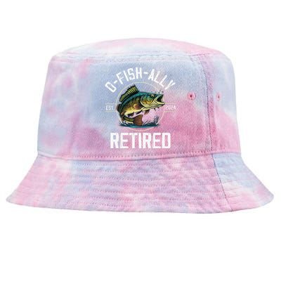 Fisherman Fishing Retirement Gift Ofishally Retired 2024 Tie-Dyed Bucket Hat