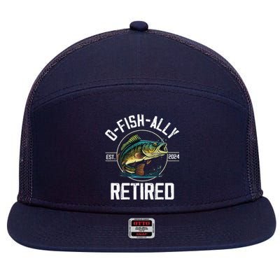 Fisherman Fishing Retirement Gift Ofishally Retired 2024 7 Panel Mesh Trucker Snapback Hat