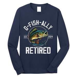 Fisherman Fishing Retirement Gift Ofishally Retired 2024 Long Sleeve Shirt