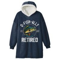 Fisherman Fishing Retirement Gift Ofishally Retired 2024 Hooded Wearable Blanket