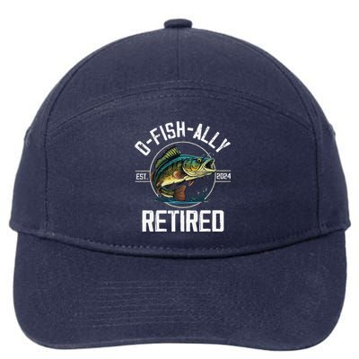 Fisherman Fishing Retirement Gift Ofishally Retired 2024 7-Panel Snapback Hat