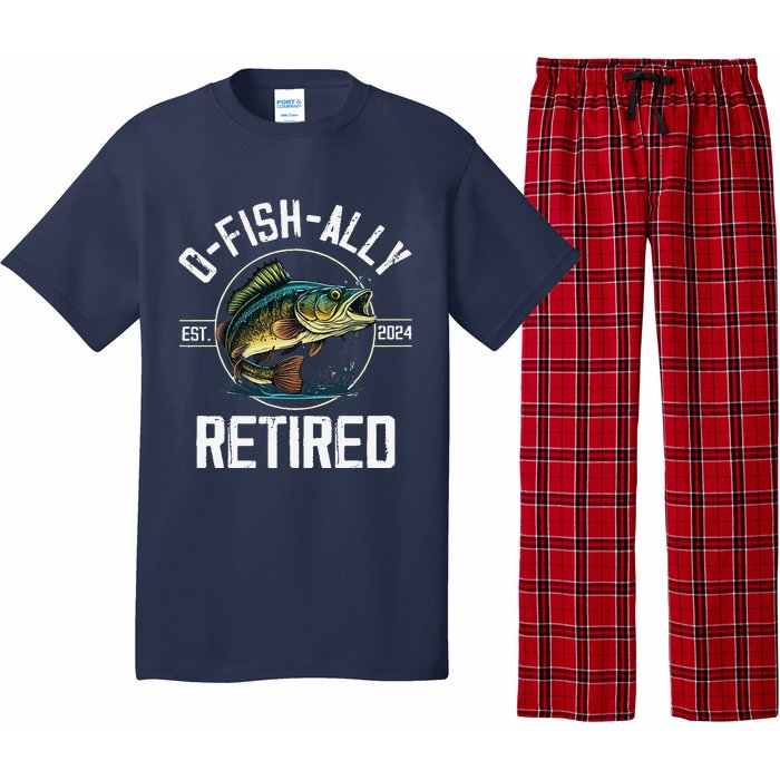 Fisherman Fishing Retirement Gift Ofishally Retired 2024 Pajama Set