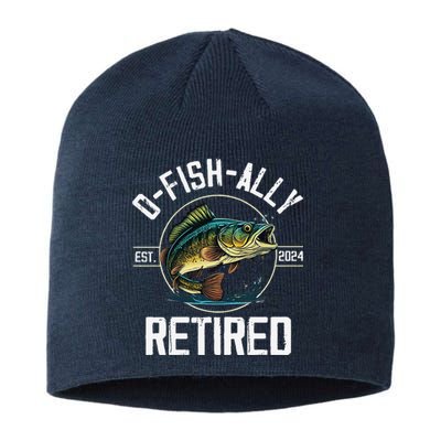 Fisherman Fishing Retirement Gift Ofishally Retired 2024 Sustainable Beanie