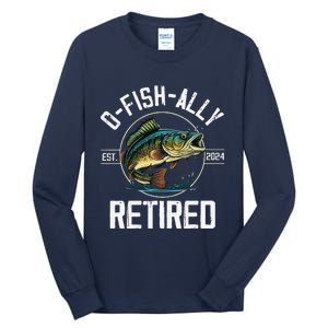 Fisherman Fishing Retirement Gift Ofishally Retired 2024 Tall Long Sleeve T-Shirt