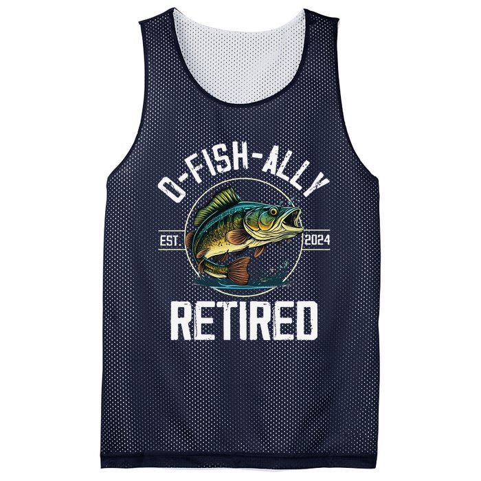 Fisherman Fishing Retirement Gift Ofishally Retired 2024 Mesh Reversible Basketball Jersey Tank