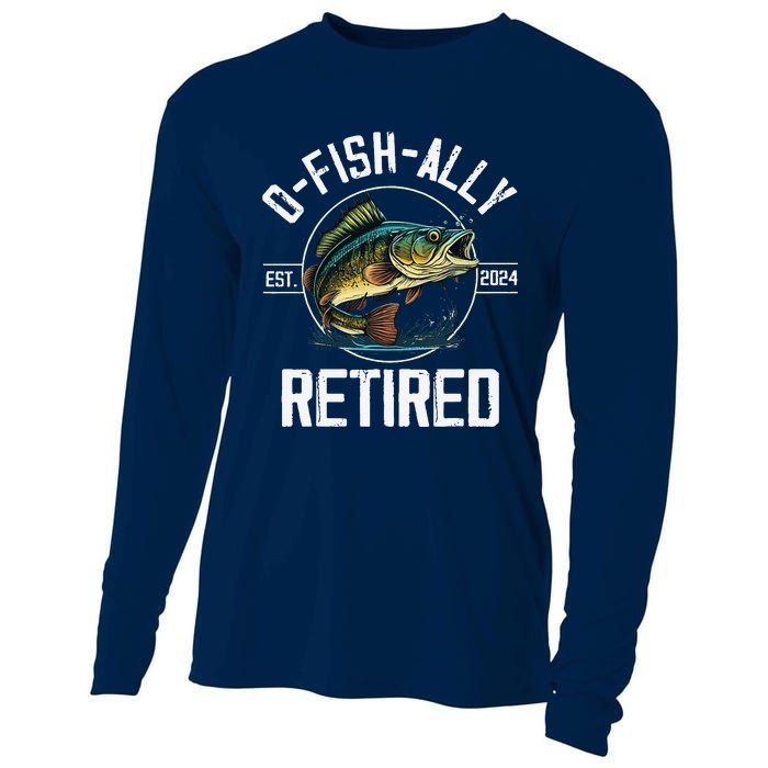 Fisherman Fishing Retirement Gift Ofishally Retired 2024 Cooling Performance Long Sleeve Crew