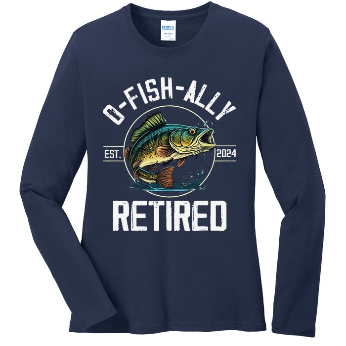 Fisherman Fishing Retirement Gift Ofishally Retired 2024 Ladies Long Sleeve Shirt