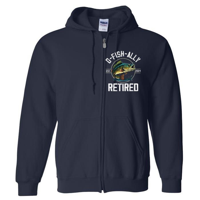 Fisherman Fishing Retirement Gift Ofishally Retired 2024 Full Zip Hoodie