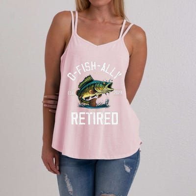 Fisherman Fishing Retirement Gift Ofishally Retired 2024 Women's Strappy Tank