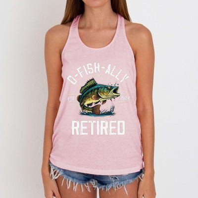 Fisherman Fishing Retirement Gift Ofishally Retired 2024 Women's Knotted Racerback Tank