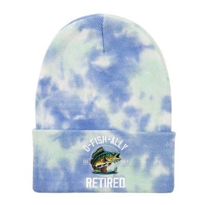 Fisherman Fishing Retirement Gift Ofishally Retired 2024 Tie Dye 12in Knit Beanie