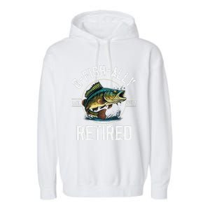 Fisherman Fishing Retirement Gift Ofishally Retired 2024 Garment-Dyed Fleece Hoodie