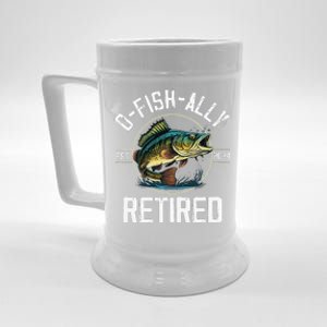 Fisherman Fishing Retirement Gift Ofishally Retired 2024 Beer Stein