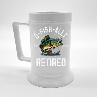 Fisherman Fishing Retirement Gift Ofishally Retired 2024 Beer Stein