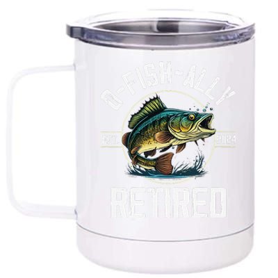 Fisherman Fishing Retirement Gift Ofishally Retired 2024 12 oz Stainless Steel Tumbler Cup