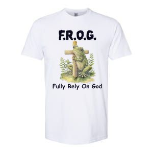 F.R.O.G Fully Rely On God Funny Green Frog Softstyle CVC T-Shirt