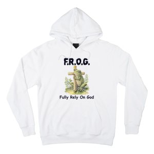 F.R.O.G Fully Rely On God Funny Green Frog Hoodie