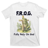 F.R.O.G Fully Rely On God Funny Green Frog T-Shirt