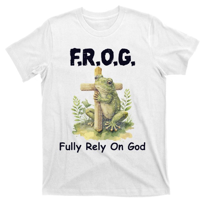 F.R.O.G Fully Rely On God Funny Green Frog T-Shirt