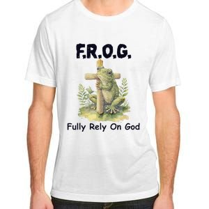 F.R.O.G Fully Rely On God Funny Green Frog Adult ChromaSoft Performance T-Shirt