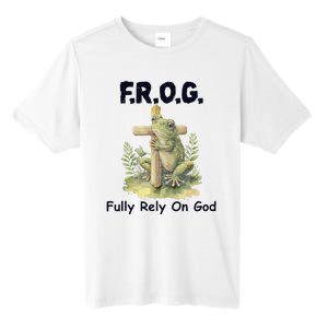 F.R.O.G Fully Rely On God Funny Green Frog Tall Fusion ChromaSoft Performance T-Shirt