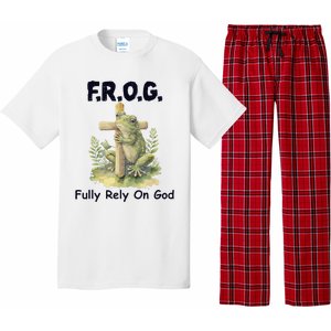 F.R.O.G Fully Rely On God Funny Green Frog Pajama Set