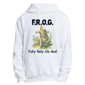 F.R.O.G Fully Rely On God Funny Green Frog Urban Pullover Hoodie