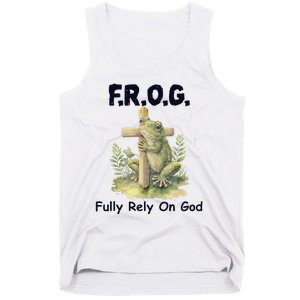 F.R.O.G Fully Rely On God Funny Green Frog Tank Top