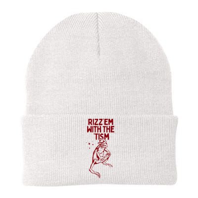 Funny Frog Rizz Em With The Tism Knit Cap Winter Beanie