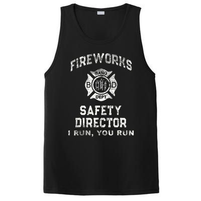 Funny FIREWORKS SAFETY DIRECTOR Firefighter America Red PosiCharge Competitor Tank