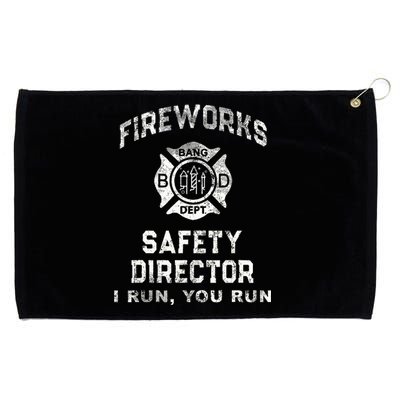 Funny FIREWORKS SAFETY DIRECTOR Firefighter America Red Grommeted Golf Towel