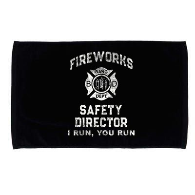 Funny FIREWORKS SAFETY DIRECTOR Firefighter America Red Microfiber Hand Towel