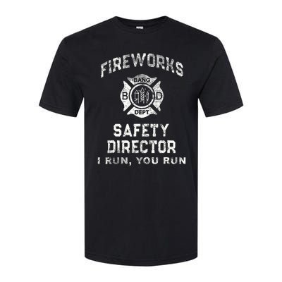 Funny FIREWORKS SAFETY DIRECTOR Firefighter America Red Softstyle CVC T-Shirt