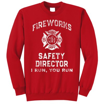 Funny FIREWORKS SAFETY DIRECTOR Firefighter America Red Sweatshirt