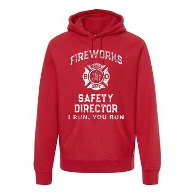 Funny FIREWORKS SAFETY DIRECTOR Firefighter America Red Premium Hoodie