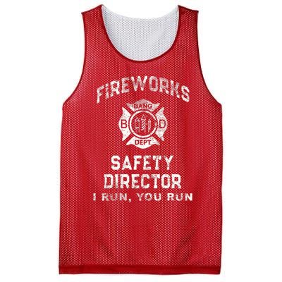 Funny FIREWORKS SAFETY DIRECTOR Firefighter America Red Mesh Reversible Basketball Jersey Tank