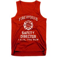 Funny FIREWORKS SAFETY DIRECTOR Firefighter America Red Tank Top