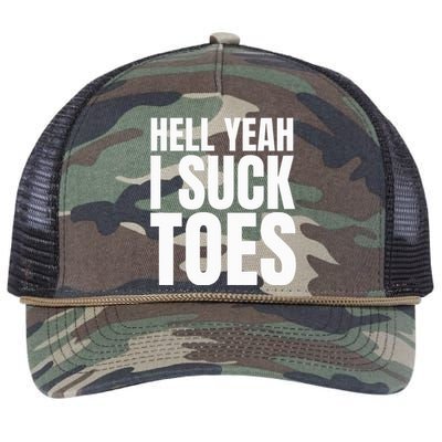 Foot Fetish Sucking Toes Joke Hell Yeah I Suck Toes Retro Rope Trucker Hat Cap