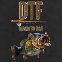 Funny Fishing Shirts: DTF Down To Fish 7 Panel Mesh Trucker Snapback Hat